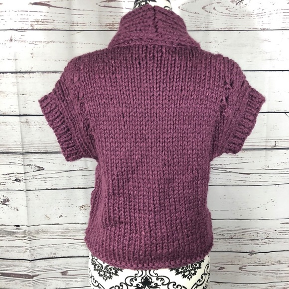 Handmade Rowan Chunky Knit Wool & Silk Cardigan Sweater S - Picture 6 of 9